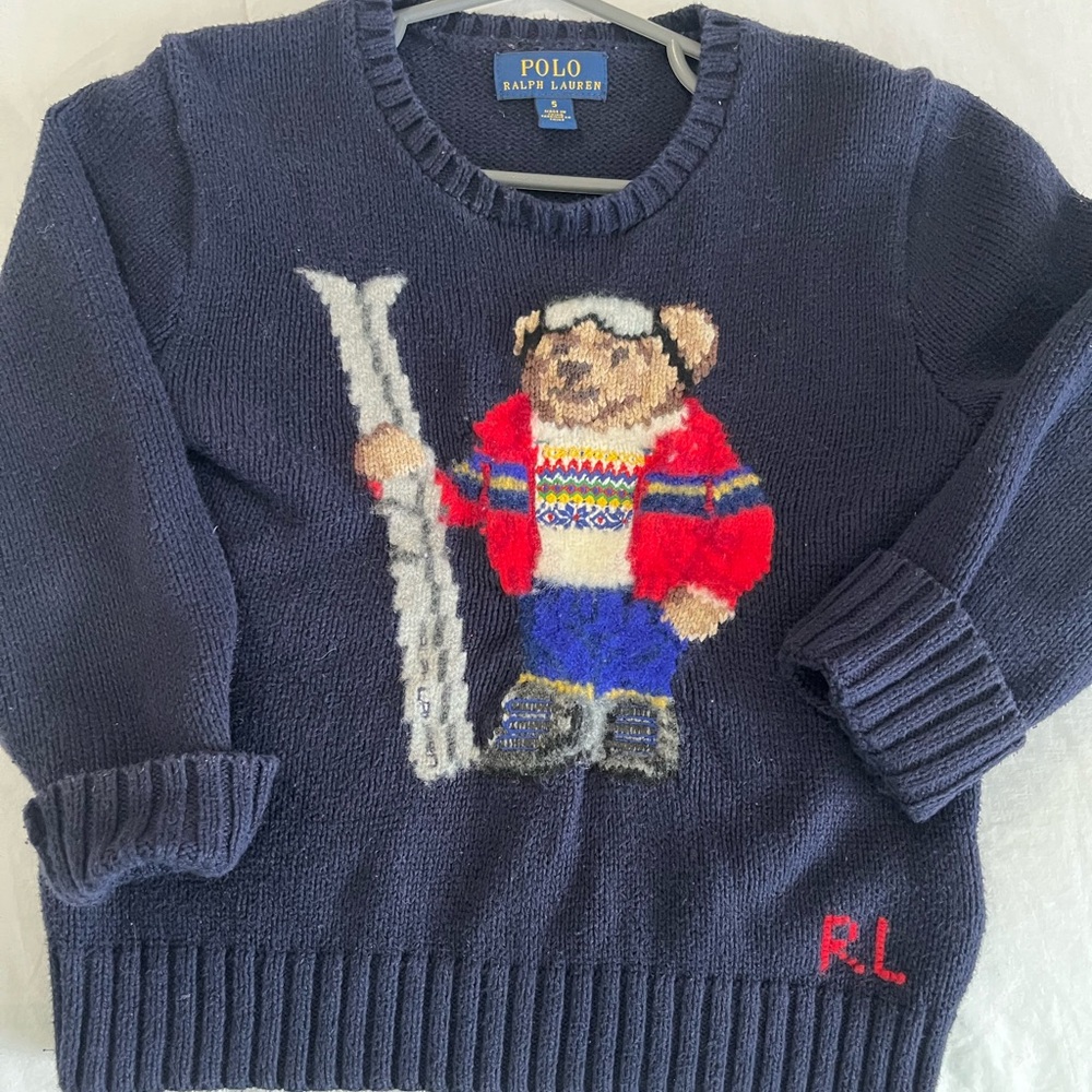 Polo Ralph Lauren little boys knit bear sweater